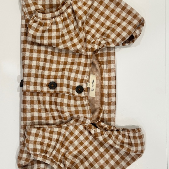 Madewell Gingham Puff Sleeve Button Front Top – XS - Picture 4 of 10